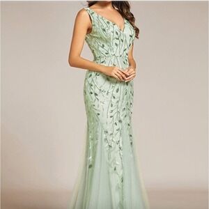Ever Pretty ever ORIEL Double V-Neck Fishtail‎ Sequin Evening Dress, 10